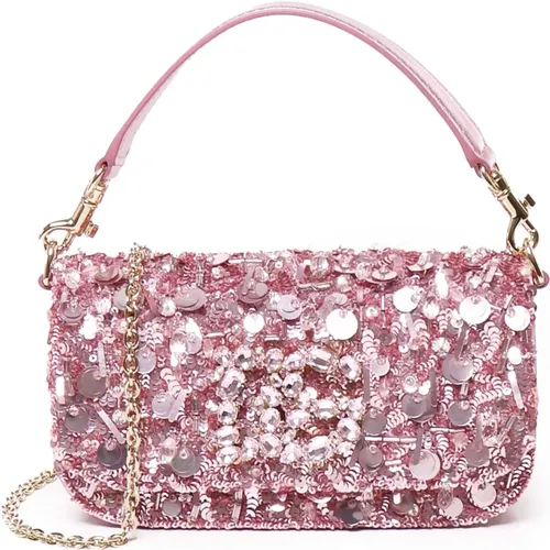 Sparkling Rose Shoulder Bag , female, Sizes: ONE SIZE - Dolce & Gabbana - Modalova