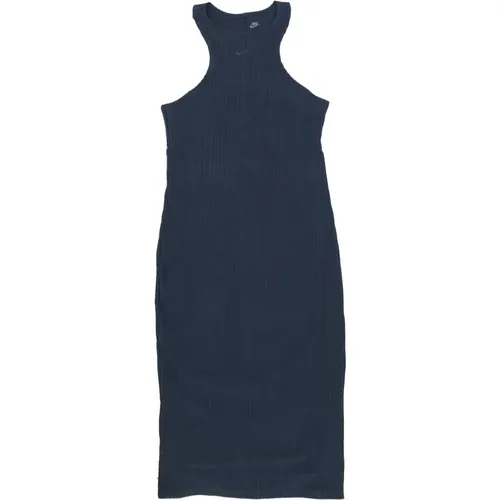 Ribbed Sleeveless Midi Dress Armory Navy , female, Sizes: M, S, XS - Nike - Modalova