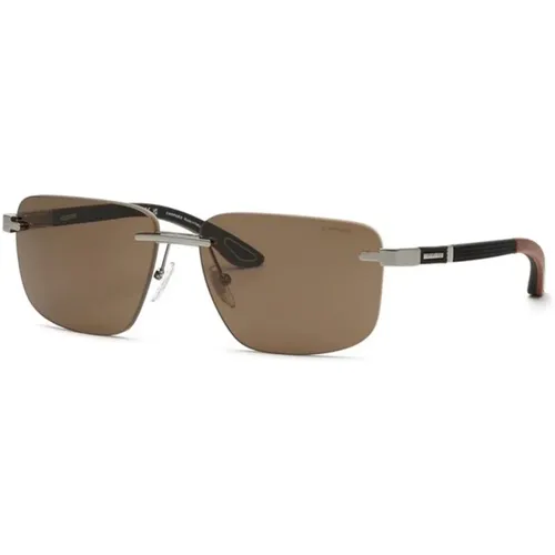 Shiny Ruthenium Green Sunglasses Model Schl22V , unisex, Sizes: 61 MM - Chopard - Modalova