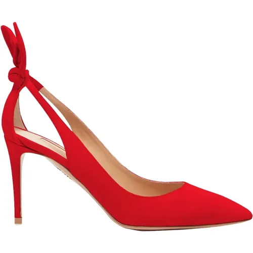 Elegant Bow Tie Pump Lipstick , Damen, Größe: 38 EU - Aquazzura - Modalova