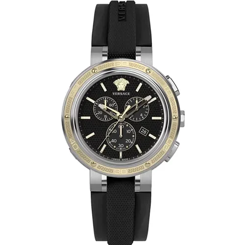 V-Extreme PRO 46Mm Chrono Silicone Bracelet , male, Sizes: ONE SIZE - Versace - Modalova