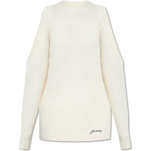 Sweater with logo , female, Sizes: S, M, XS - Ganni - Modalova