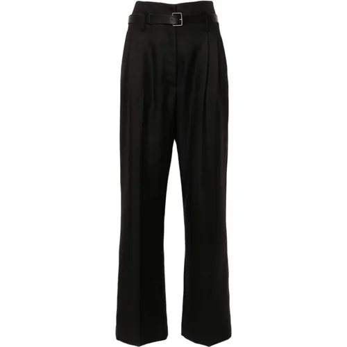 Wool Herringbone High-Waisted Trousers , female, Sizes: XS, S, M - Forte Forte - Modalova