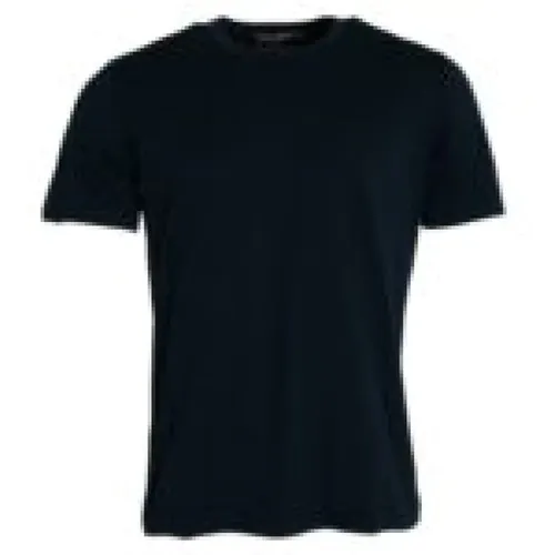 Marineblaues Baumwoll-T-Shirt mit Rundhalsausschnitt , Herren, Größe: M - Dolce & Gabbana - Modalova