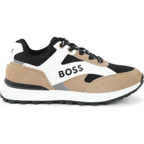 Junior Schwarz Weiß Kamel Sneakers , Damen, Größe: 39 EU - Boss - Modalova