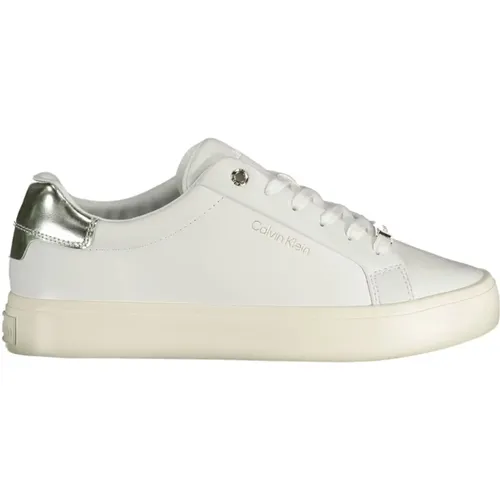 Sportliche weiße Sneaker mit Kontrastdetails , Damen, Größe: 38 EU - Calvin Klein - Modalova