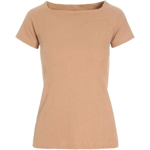 Globe Rib T-Shirt Terracotta , female, Sizes: S, XL, XS, L, 2XL, M - Bitte Kai Rand - Modalova