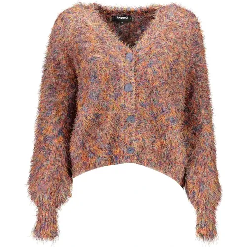 Bunter Knopf Cardigan Sweater , Damen, Größe: L - Desigual - Modalova