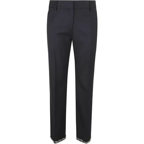 Wool Trousers with Jewelry Applications , female, Sizes: S - True Royal - Modalova