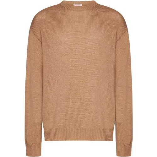 Camel Round Neck Sweater , male, Sizes: XL, M, L - Valentino - Modalova