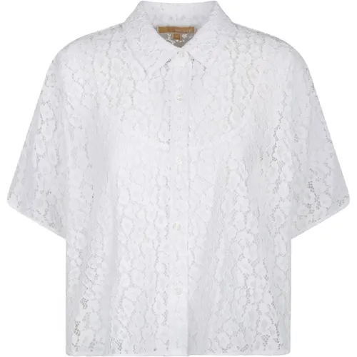 Lace Shirt with Short Sleeves , female, Sizes: S, M - Michael Kors - Modalova