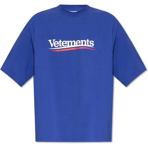 T-shirt with logo , male, Sizes: L - Vetements - Modalova