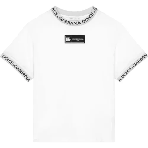 Optisches Weißes T-Shirt,Schwarzes Tee Shirt - Dolce & Gabbana - Modalova