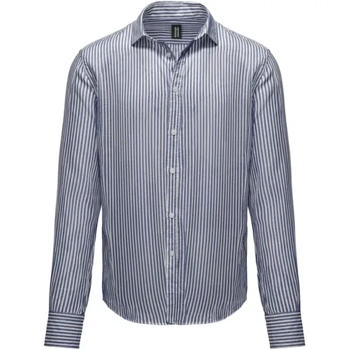 Striped linen/cotton shirt , male, Sizes: S, L, XL, 3XL, XS, M, 2XL - BomBoogie - Modalova