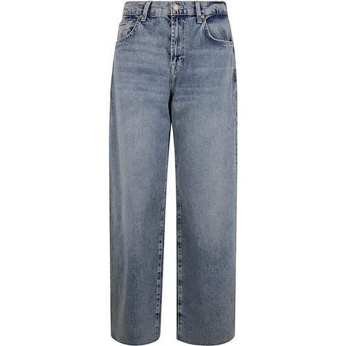 Hellblaue Curvilinear Serenade Jeans , Damen, Größe: W24 - 7 For All Mankind - Modalova