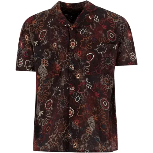 Bordeaux Jacquard Shirt with Contrast Embroidery , male, Sizes: L, M - Andersson Bell - Modalova