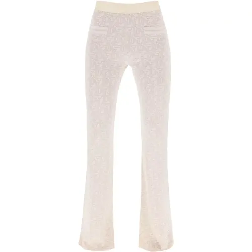 Monogram Lurex Knit Pants , female, Sizes: S, M, L - Palm Angels - Modalova