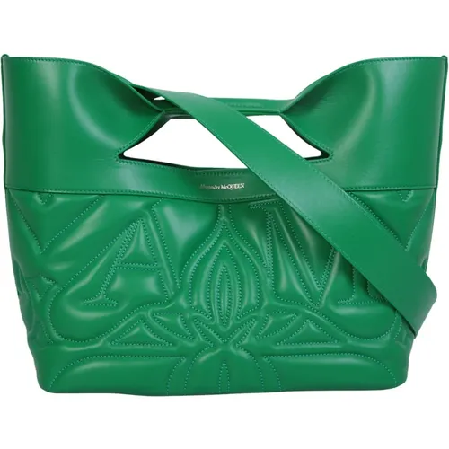 Grüne gesteppte Tasche mit gesticktem Logo - alexander mcqueen - Modalova
