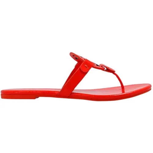 Patentleder Slides , Damen, Größe: 36 1/2 EU - TORY BURCH - Modalova