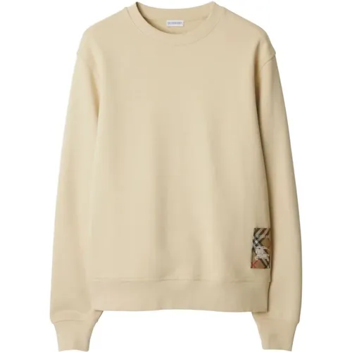 Karo-Muster Crew Neck Sweater , Herren, Größe: S - Burberry - Modalova