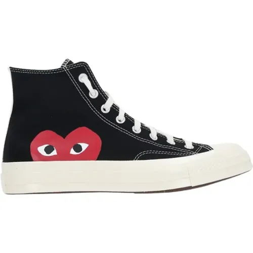 High-Top Canvas Sneakers , female, Sizes: 3 UK - Comme des Garçons Play - Modalova