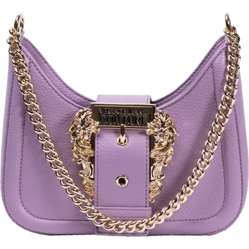 Lilac Vegan Leather Hobo Bag , female, Sizes: ONE SIZE - Versace Jeans Couture - Modalova