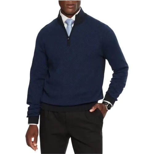 Sweater mit Geometrischem Muster und Reißverschluss , Herren, Größe: L - Hugo Boss - Modalova