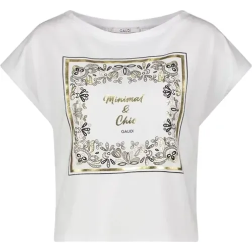 Kurzarm T-Shirt , Damen, Größe: L - Gaudi - Modalova