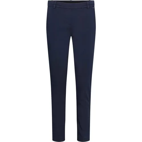 Slim Fit Navy Straight-Leg Hose , Damen, Größe: M - LauRie - Modalova