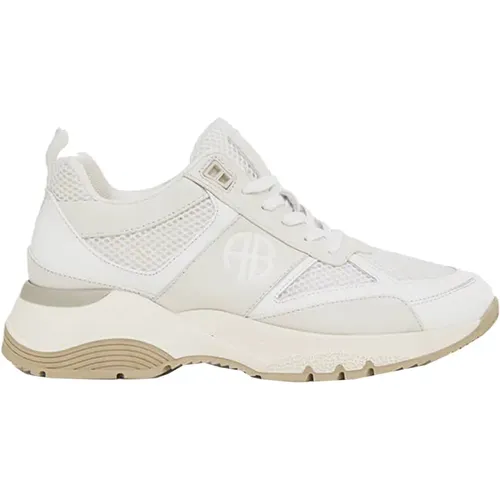 Chunky Sole Mesh Sneakers in Beige, , and Gray , female, Sizes: 4 UK, 6 UK, 3 UK - Anine Bing - Modalova