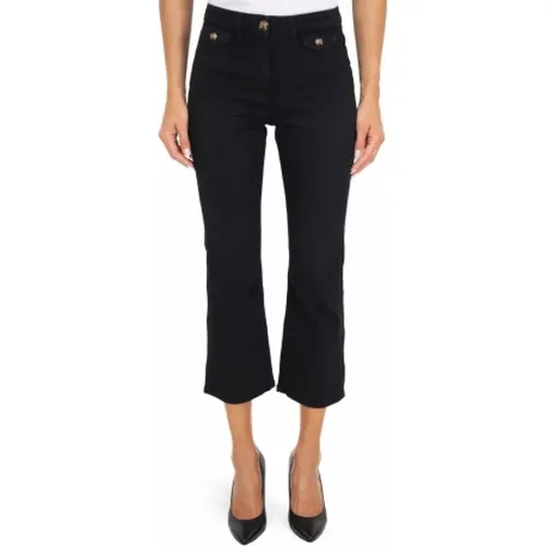 Cropped Flare Denim Jeans , female, Sizes: W28, W29, W30 - Elisabetta Franchi - Modalova