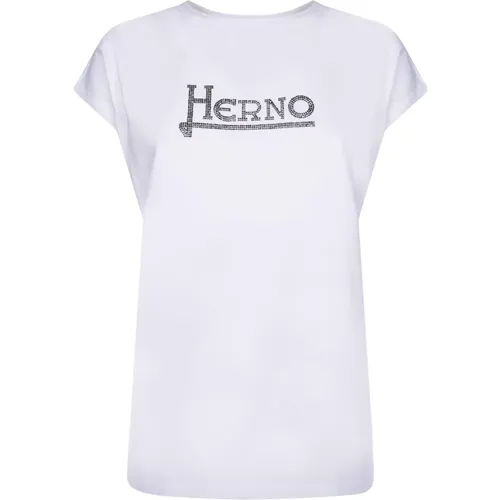 Cotton t-shirt by , female, Sizes: S, L, M, 2XS - Herno - Modalova