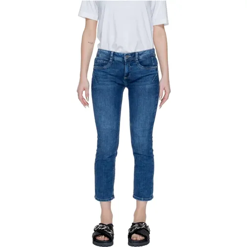 Blaue Jeans mit Reißverschluss , Damen, Größe: W26 L26 - Street One - Modalova