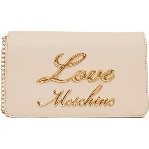 Schultertasche mit Metallkette und Taschen - Love Moschino - Modalova