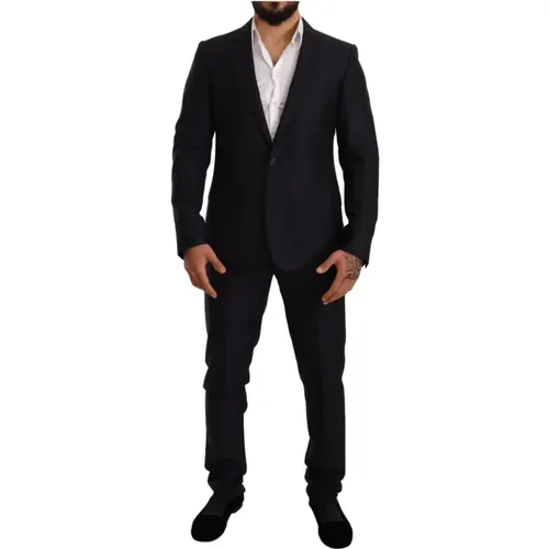 Pattern Martini Slim FIT Suit , male, Sizes: L - Dolce & Gabbana - Modalova
