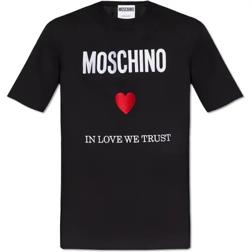 T-Shirt mit Logo , Herren, Größe: 2XL - Moschino - Modalova