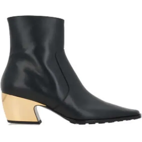 Brushed Leather Boots with Side Zip , female, Sizes: 3 1/2 UK, 4 1/2 UK, 5 UK, 4 UK, 3 UK, 7 UK, 6 UK, 5 1/2 UK - Bottega Veneta - Modalova