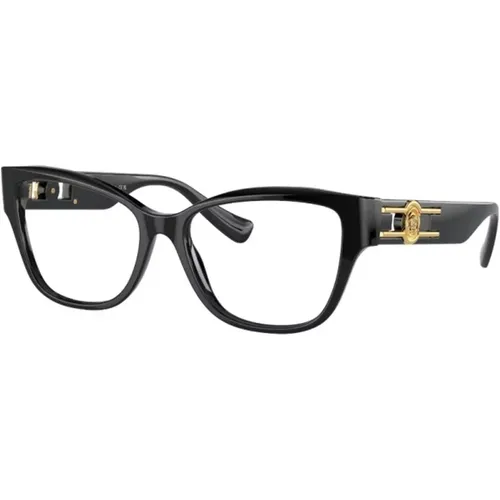 Schwarze Optische Brille Klassischer Stil , Damen, Größe: 54 MM - Versace - Modalova