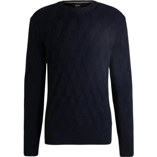 Crew Neck Sweater Elfredo , male, Sizes: XL, L - Hugo Boss - Modalova