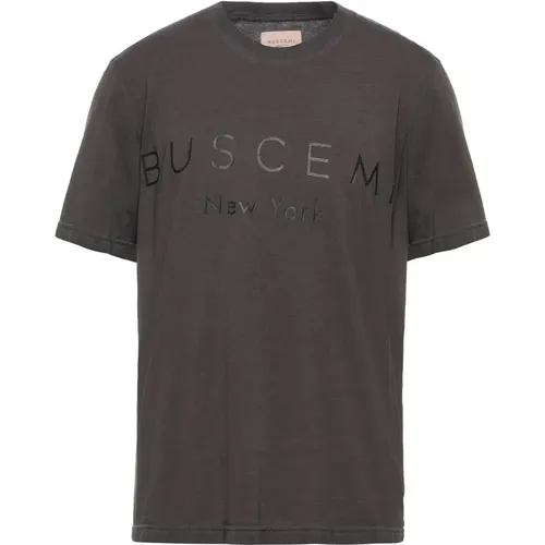 Logo Print Baumwoll T-Shirt , Herren, Größe: S - Buscemi - Modalova
