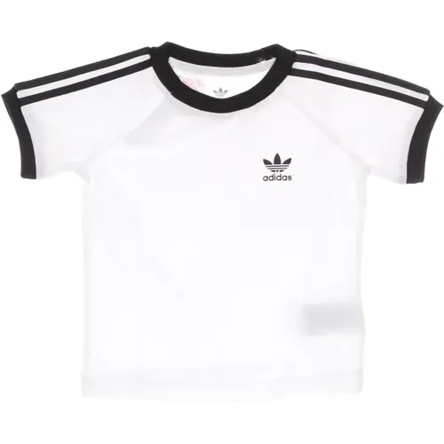 Kinder 3-Streifen Tee Weiß/Schwarz Shirt - Adidas - Modalova