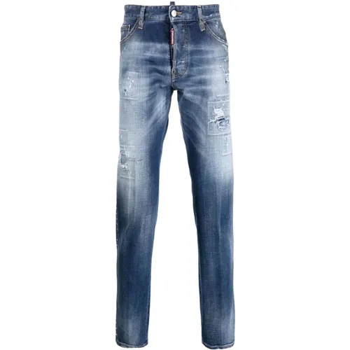 Zerrissene Slim-Fit Jeans , Herren, Größe: M - Dsquared2 - Modalova