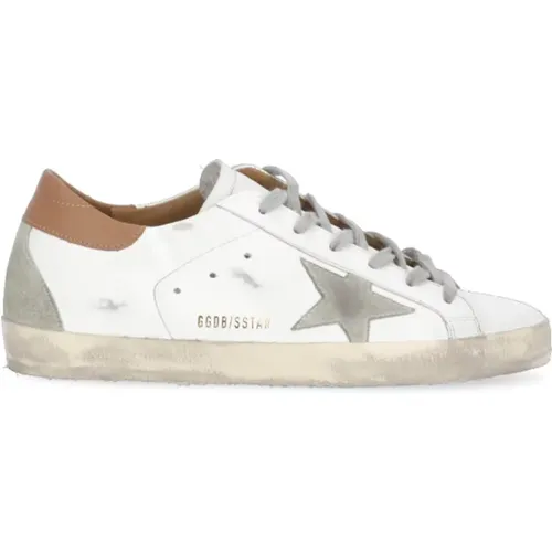 Weiße Ledersneaker mit Wildlederstern , Damen, Größe: 37 EU - Golden Goose - Modalova