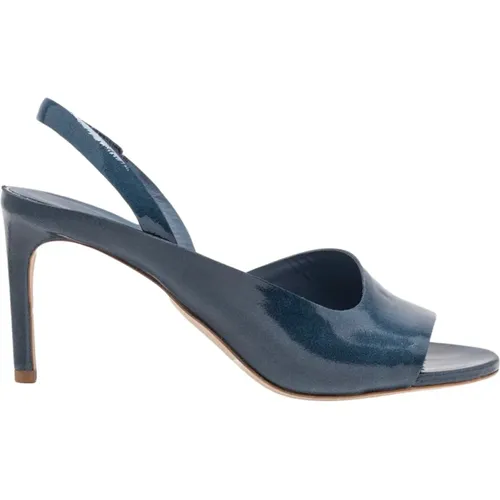 Blaue Jeans Stiletto Sandalen - Asymmetrisches Design , Damen, Größe: 36 EU - DEL Carlo - Modalova