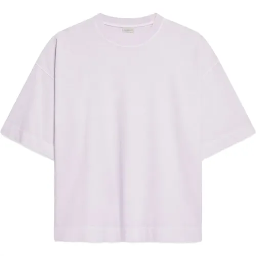 Lilac Cotton T-shirt with Oversized Cut , male, Sizes: M - Dries Van Noten - Modalova