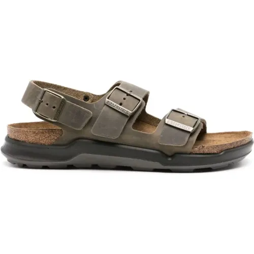 Milano Leather Sandals Green Men's , male, Sizes: 9 UK - Birkenstock - Modalova