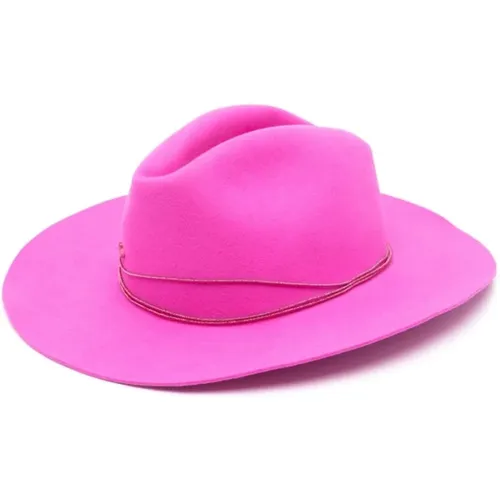 Fuchsia Fedora Hat , female, Sizes: L, M, S - Borsalino - Modalova