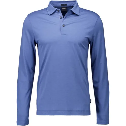 Stilvolles Blaues Langarmshirt für Herren , Herren, Größe: XL - Boss Black - Modalova