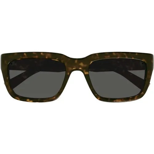 Quadratische Acetat-Sonnenbrille in Braun Schildpatt , unisex, Größe: 55 MM - Saint Laurent - Modalova