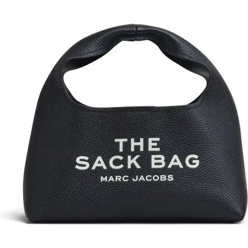 Schwarze Leder Sack Tasche mit Logo-Druck - Marc Jacobs - Modalova